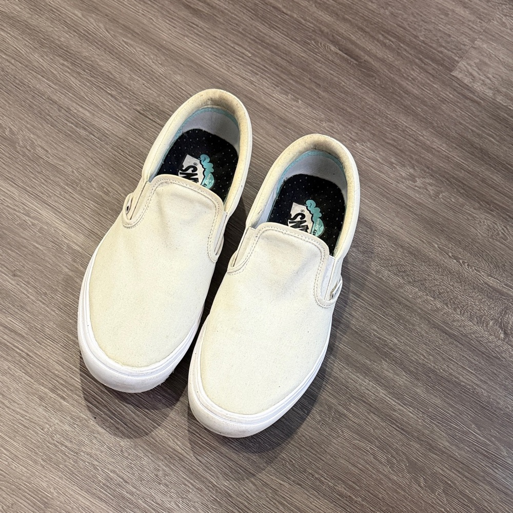 Vans White/Cream Comfy Cush Slip-On Shoes